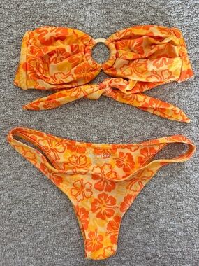 Kulani Kinis Orange and Yellow Floral Bikini Bottom